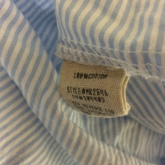 Anthro Moon River Pinstripe Embroidered Top M - Picture 13 of 13